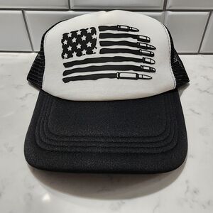 American Flag with Bullets Foam Trucker Hat NEW